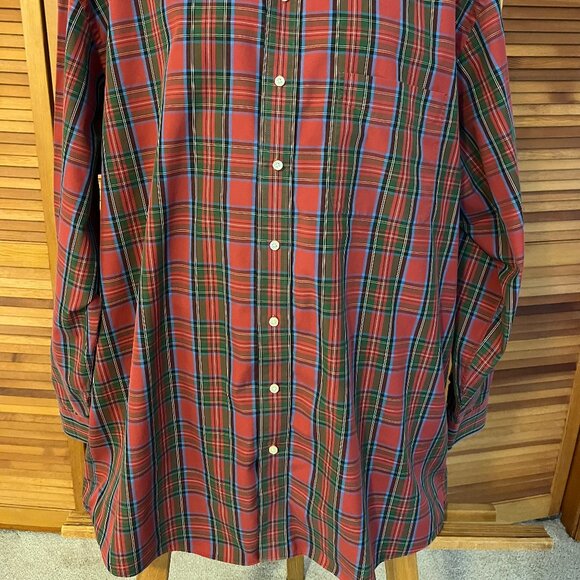 JOS. A. BANK TRAVELER'S COLL. SZ XXL LS HOLIDAY TARTAN PLAID DRESS SHIRT - Picture 9 of 9